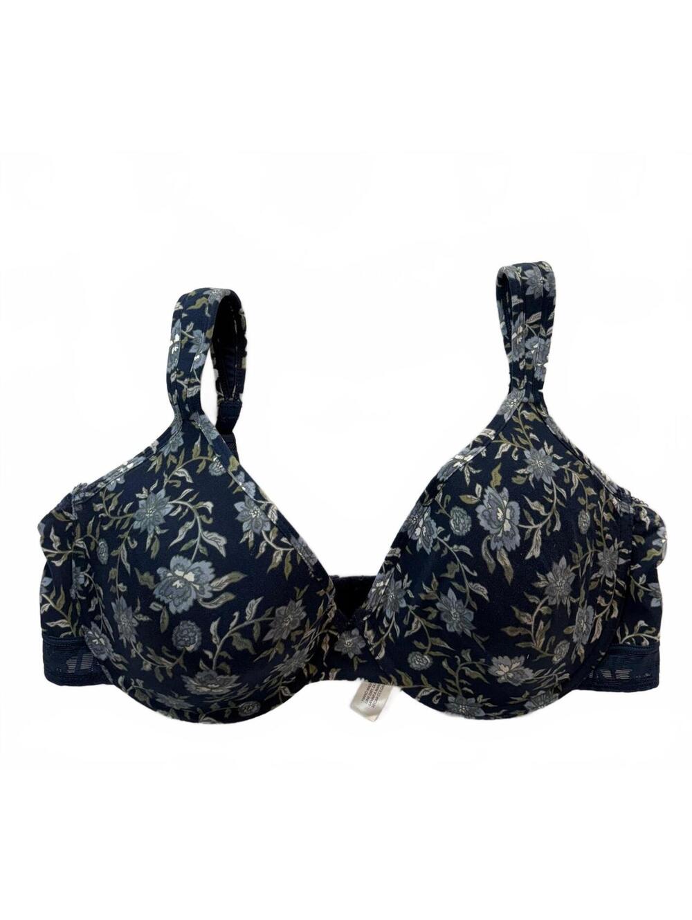 Lucky Brand Women’s 42C Navy Blue Floral Underwire Bra Adjustable Straps